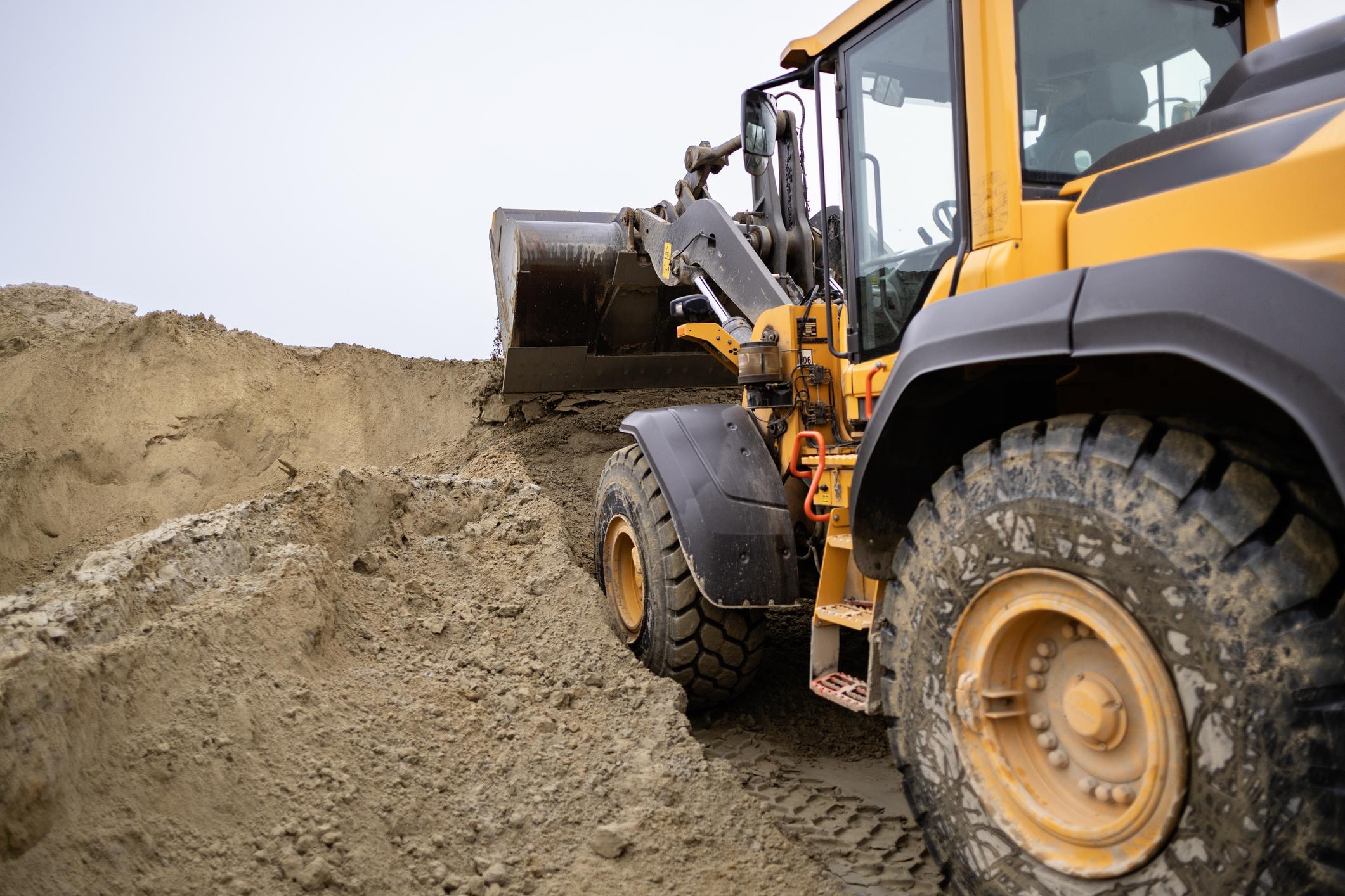 Wheel loader on site